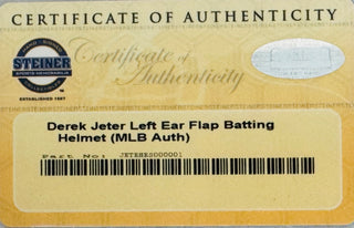 Derek Jeter Autographed Yankees Left Ear Flap Batting Helmet (Steiner/MLB)