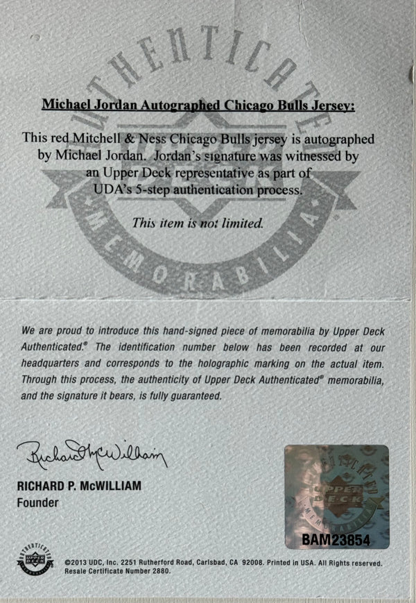 Michael Jordan Autographed Framed Chicago Bulls Jersey (UDA)