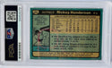 Rickey Henderson Autographed 1980 Topps Rookie Card #482 (PSA)