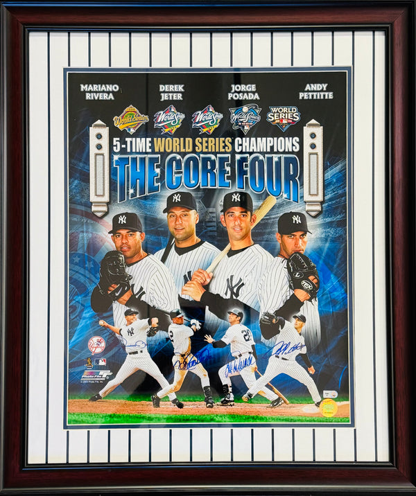 The Core Four Jeter Rivera Posada & Pettitte Signed 16x20 Framed Photo (Steiner & MLB)