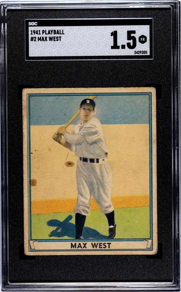 Max West 1941 Playball Card #2 SGC 1.5