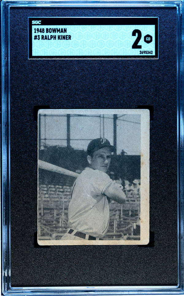 1948 Bowman Ralph Kiner Rookie Card #3 SGC 2