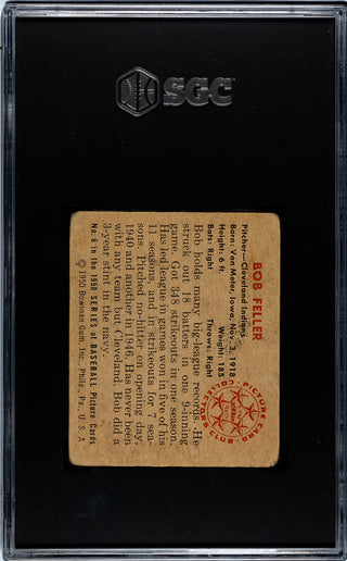 Bob Feller 1950 Bowman Card #6 SGC 1