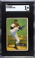 Warren Spahn 1951 Bowman Card #134 SGC 1