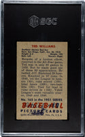 Ted Williams 1951 Bowman Card #165 SGC 1