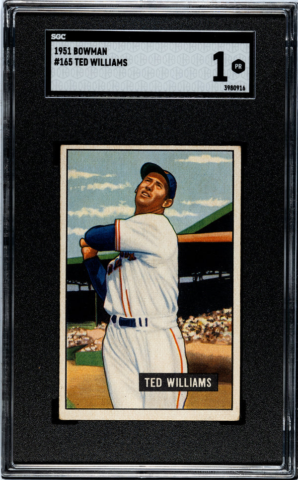 Ted Williams 1951 Bowman Card #165 SGC 1