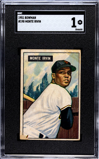 Monte Irvin 1951 Bowman Rookie Card #198 SGC 1