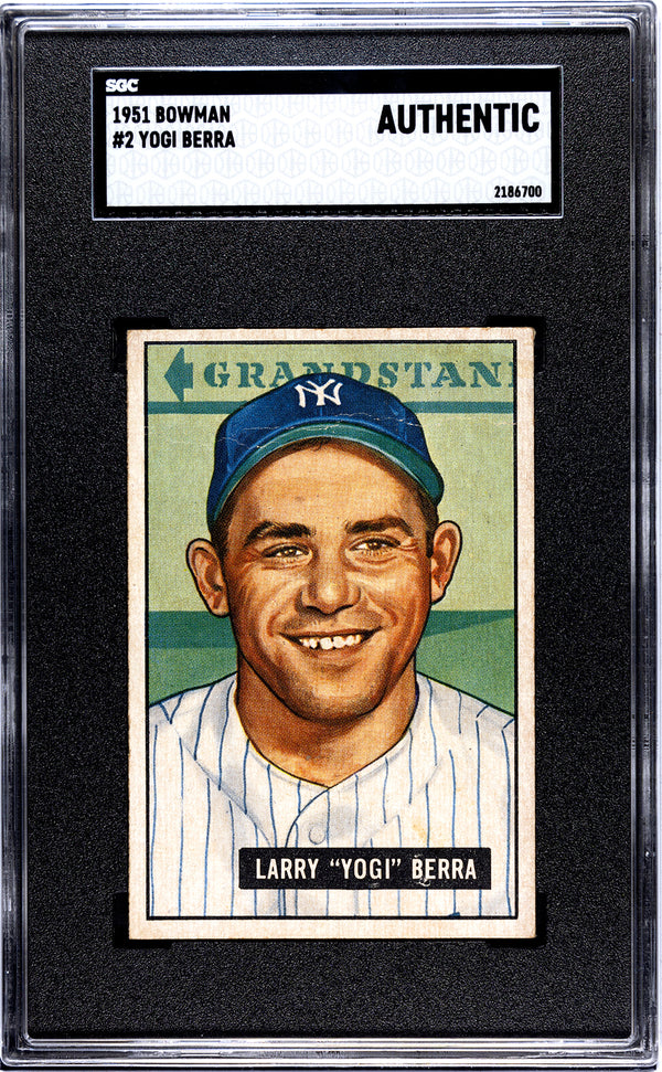 Yogi Berra 1951 Bowman Card #2 SGC Authentic