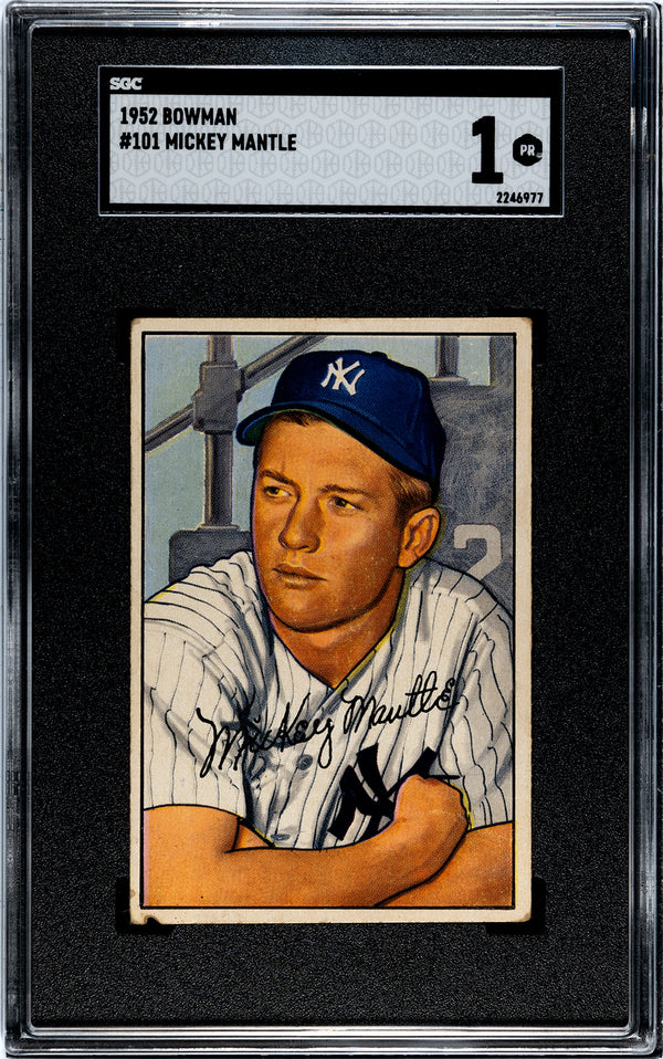 Mickey Mantle 1952 Bowman Card #101 (SGC 1)