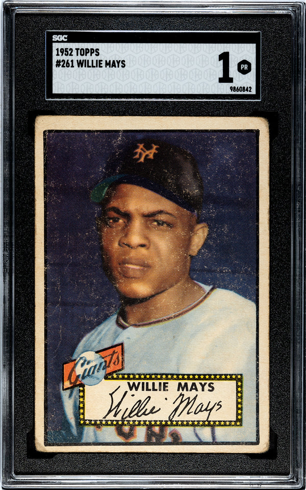 Willie Mays 1952 Topps Rookie Card #261 SGC 1