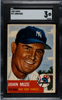 Johnny Mize 1953 Topps Card #77 SGC 3