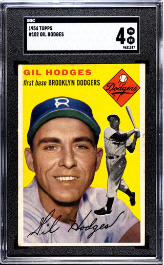 Gil Hodges 1954 Topps Card #102 SGC 4