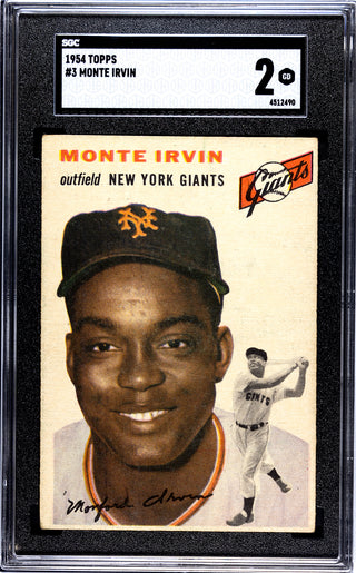 Monte Irvin 1954 Topps Card #3 SGC 2