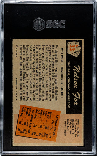 Nelson Fox 1955 Bowman Card #33 SGC 4.5