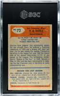 Y. A. Tittle 195 Bowman #72 SGC 4