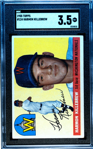 1955 Topps Harmon Killebrew Rookie Card #124 SGC 3.5