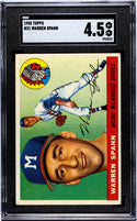 Warren Spahn 1955 Topps Card #31 SGC 4.5