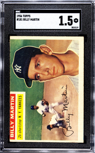 Billy Martin 1956 Topps Card #181 SGC 1.5