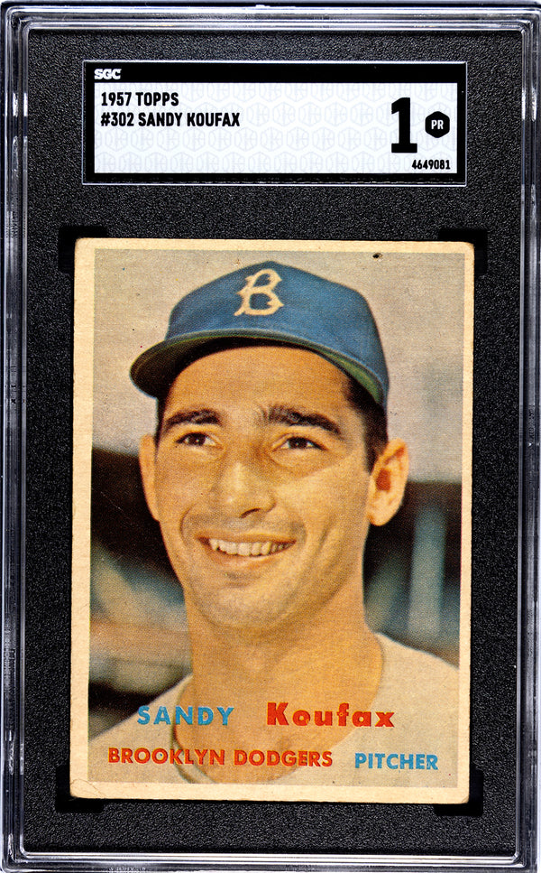 Sandy Koufax 1957 Topps Card #302 SGC 1