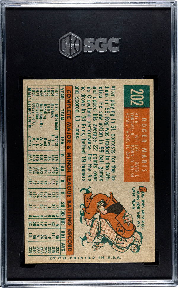 Roger Maris 1959 Topps #202 SGC 8