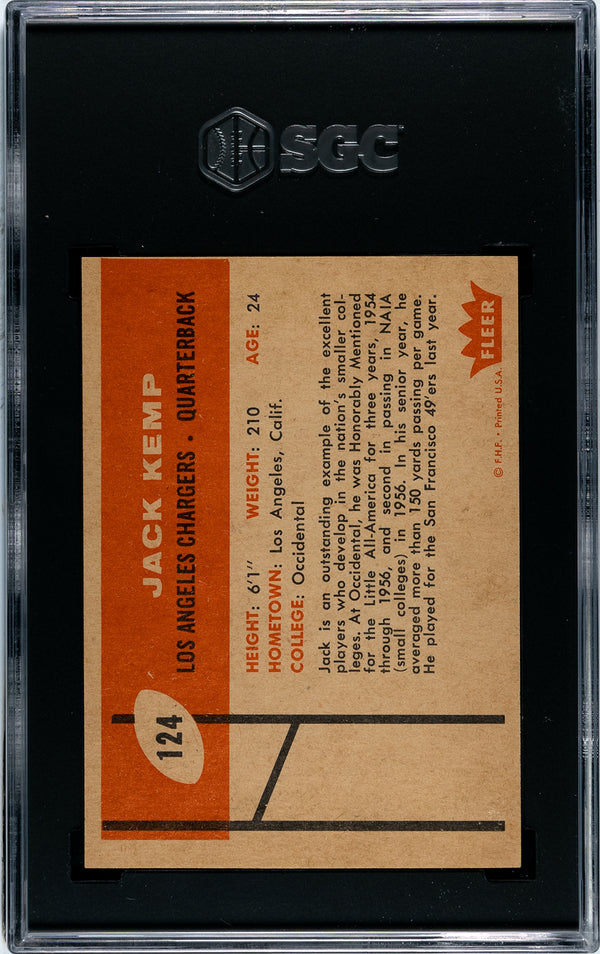 Jack Kemp 1960 Fleer Card #124 (SGC VG-EX+ 4.5)