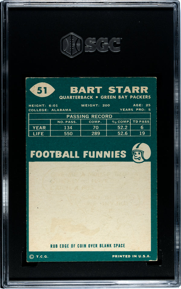 Bart Starr 1960 Topps #51 SGC 6