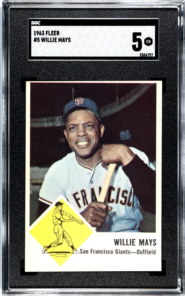 Willie Mays 1963 Fleer #5 SGC 5