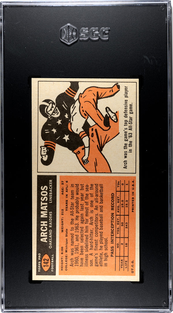 Arch Matsos 1965 Topps #142 SGC 5.5