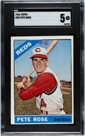 Pete Rose 1966 Topps Card #30 SGC 5