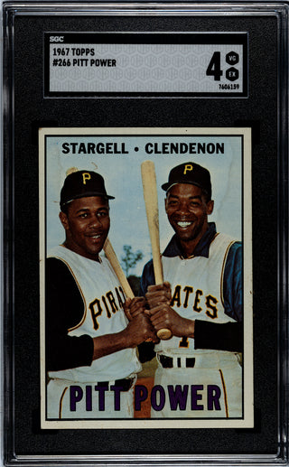 Willie Stargell Don Clendenon Pitt Power 1967 Topps Card #266 SGC 4