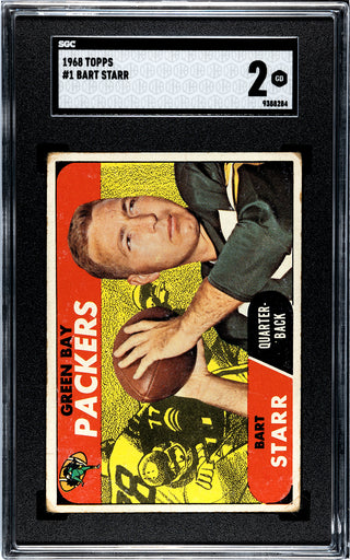 Bart Starr 1968 Topps #1 SGC 2