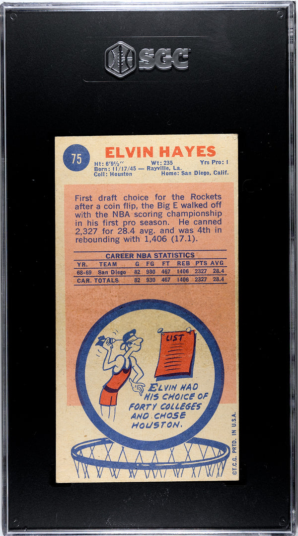 Elvin Hayes 1969-70 Topps #75 SGC 3.5