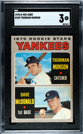 Thurman Munson 1970 O-Pee-Chee #189 SGC 3