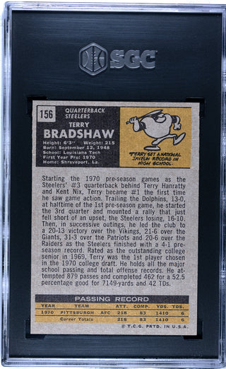 Terry Bradshaw 1971 Topps Card #156 (SGC NM 7)