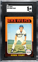 Robin Yount 1975 Topps #223 SGC 5