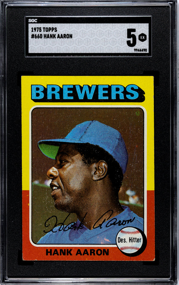 Hank Aaron 1975 Topps #660 SGC 5