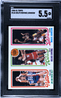 Julius Erving, Magic Johnson & Jan Van Breda Kolff 1980-81 Topps Card #146 (SGC EX+ 5.5)