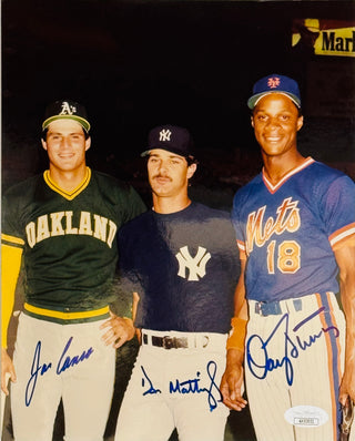 Jose Canseco Don Mattingly & Darryl Strawberry Autographed 8x10 Photo (JSA)