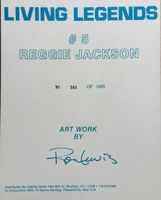 Reggie Jackson Autographed 8x10 Ron Lewis Print (JSA)