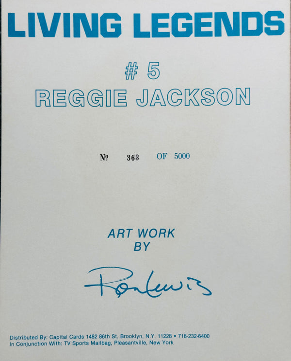 Reggie Jackson Autographed 8x10 Ron Lewis Print (JSA)