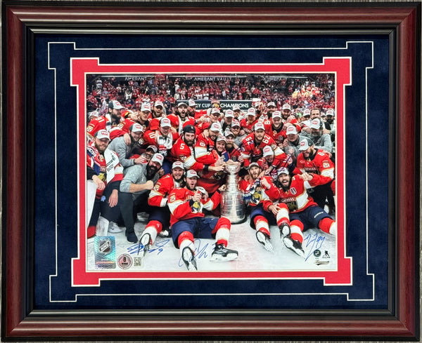 Florida Panthers Multi Signed 2024 Stanley Cup Champions 8x10 Framed Photo (Beckett Witness)