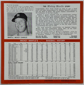 1964 Mickey Mantle Auravision Sports 33 ⅓ Record (Unpunched Center Intact)