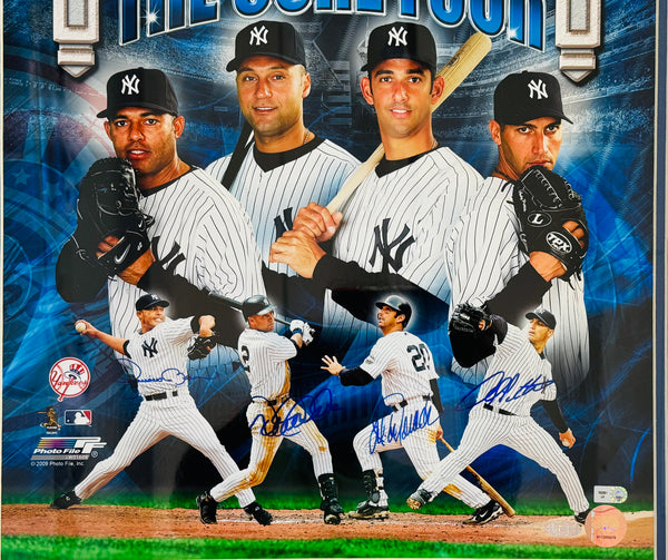 The Core Four Jeter Rivera Posada & Pettitte Signed 16x20 Framed Photo (Steiner & MLB)