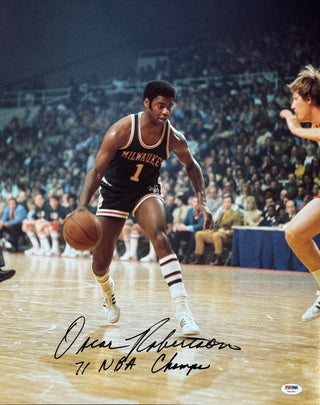 Oscar Robertson Autographed 16x20 Basketball Photo (PSA)