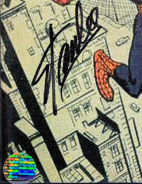 Stan Lee Autographed The Amazing Spider Man 14 x 21 Canvas Stretched