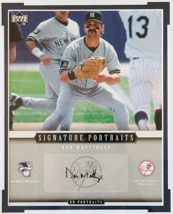 Don Mattingly Autographed Yankees 8x10 Signature Portraits Card Framed (UDA)