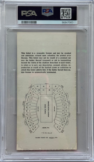 1969 Super Bowl III New York Jets Vs. Baltimore Colts White Ticket (PSA 5) POP6