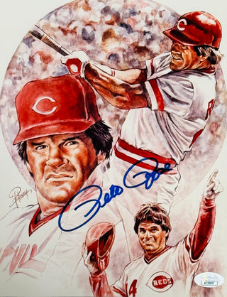 Pete Rose Autographed 8x10 Baseball Photo (JSA)