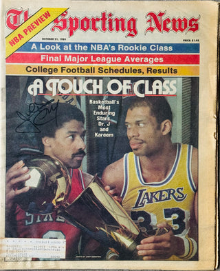 Julius Erving Autographed The Sporting News Newspaper October 21 1985