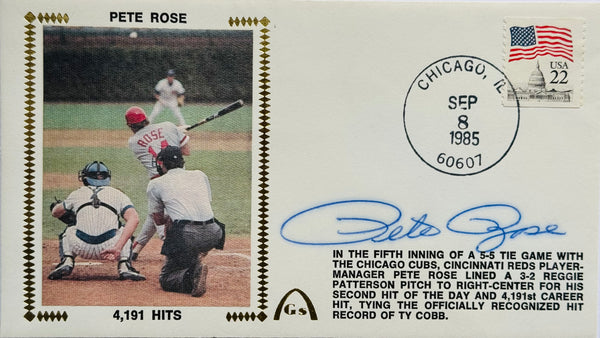 Pete Rose Autographed First Day Cover "4191 Hits" (JSA)